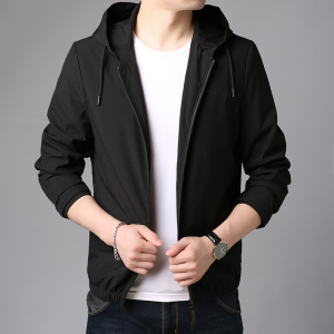 2021秋款男士短款夹克连帽男外套印花上衣男纯色LJ5101-P130图片