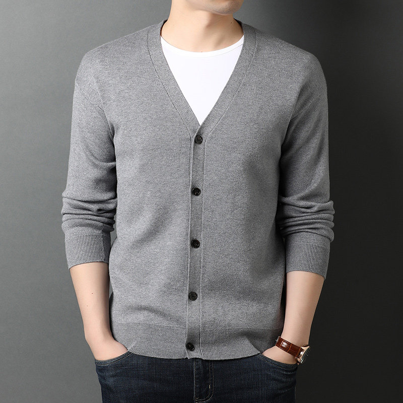 202秋款潮男商务绅士针织开衫中年潮流纯色针织外套GRYH012-P80，男装针织衫/毛衣，电商B212（原钱塘6029）