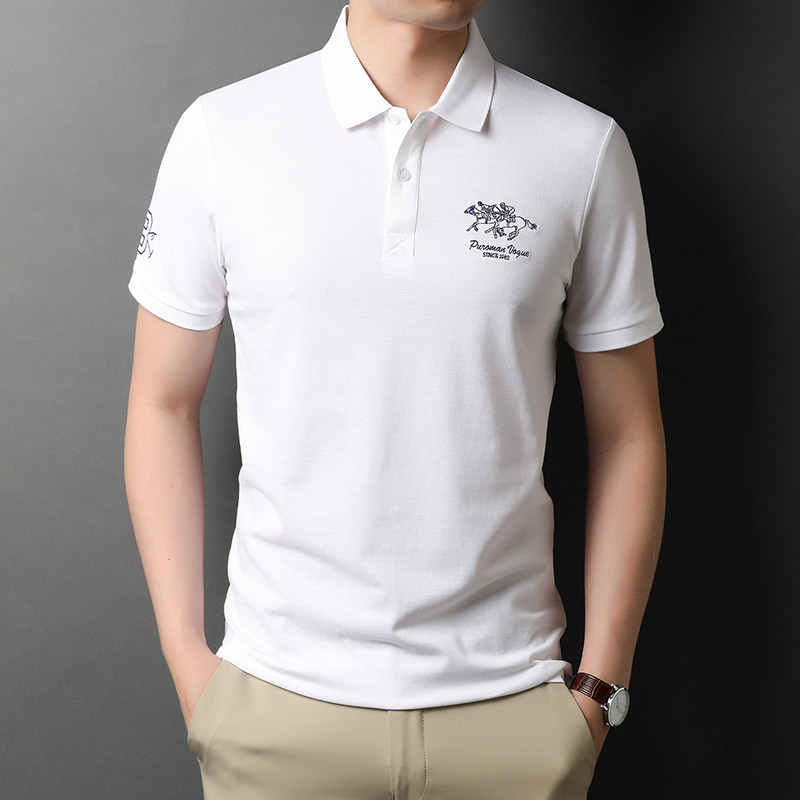 纯棉短袖T恤男潮流POLO衫夏季新款青年男士休闲刺绣体恤D2205-P65,男装T恤,电商B212（原钱塘6029）