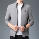 精品男装夹克外套男春秋中年男士休闲纯色立领上衣服N20023-P135，男装夹克，电商B212（原钱塘6029）