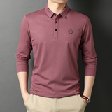 长袖T恤男体恤POLO衫春秋季中年男士商务休闲打底衫D8211-P70，男装Polo衫，电商B212（原钱塘6029）