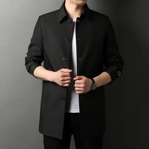 秋季男士中长款防晒衣服轻薄透气翻领外套宽松夹克QLM55294-P170图片