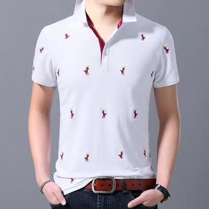 短袖T恤中青年商务休闲刺绣夏季翻领Polo衫男纯棉AJY2156-P60图片