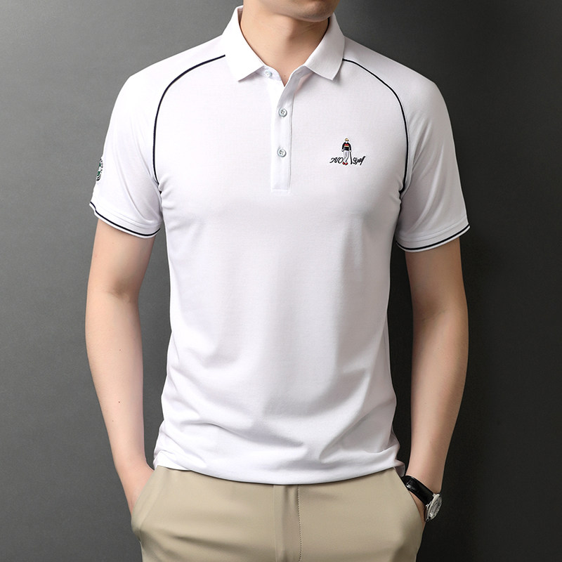 2021新款夏季男士短袖棉T恤翻领体桖衫男上衣休闲QLM88160-P70,男装T恤,电商B212（原钱塘6029）