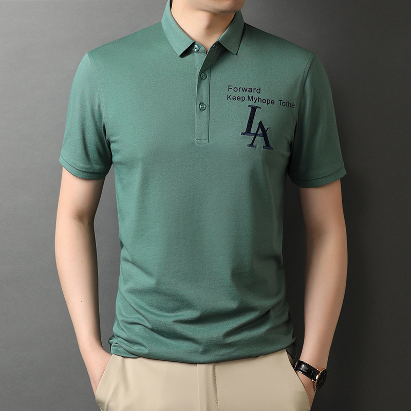 短袖T恤男纯色POLO衫夏季新款男士休闲潮流半袖体恤衫D821-P60图片