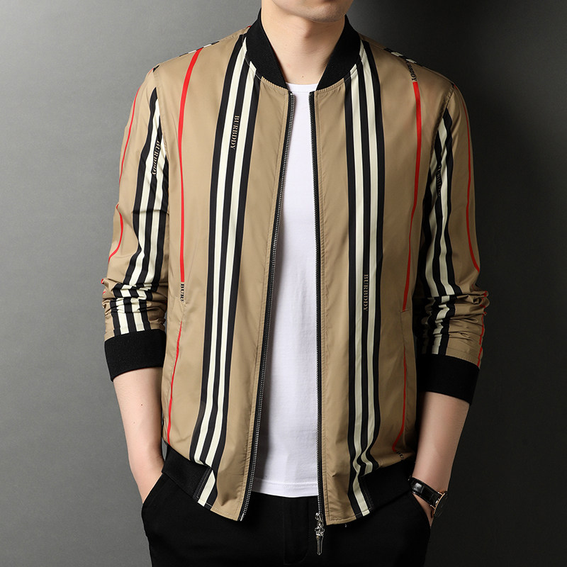 新款男士薄款夹克上衣秋装外套韩版潮流防晒棒球服QLM55293-P160,男装夹克,电商B212（原钱塘6029）