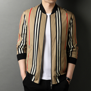 新款男士薄款夹克上衣秋装外套韩版潮流防晒棒球服QLM55293-P160图片
