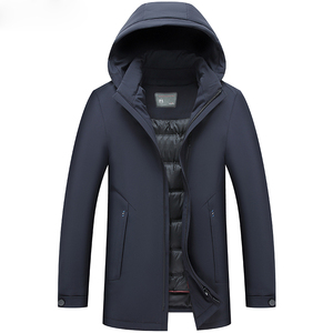 羽绒服男中长款连帽冬季中年男士休闲脱卸内胆冬装外套J611-P320图片