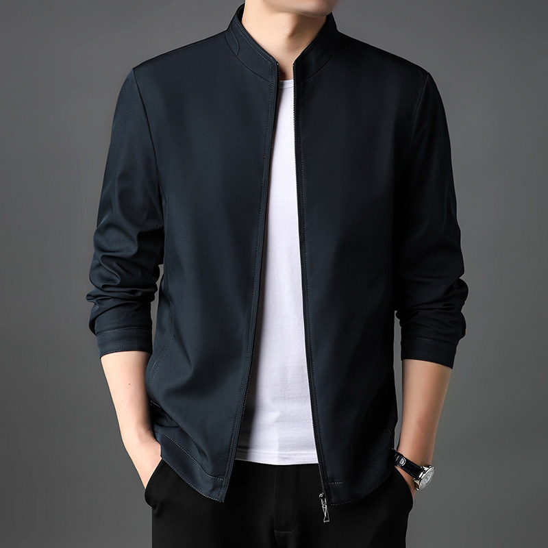 中青年男士夹克外套男秋季新款中年商务休闲装上衣J8802-P135，男装夹克，电商B212（原钱塘6029）