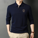 纯棉长袖T恤爸爸打底衫春秋中年男士休闲POLO衫潮流体恤D6619-P75，男装T恤，电商B212（原钱塘6029）
