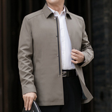 爸爸夹克外套男春秋季新款中年男士休闲中长款上衣服N19058-P135，男装夹克，电商B212（原钱塘6029）