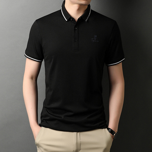夏季翻领短袖T恤中年休闲POLO衫男韩版纯棉上衣男QLM88164-P70图片