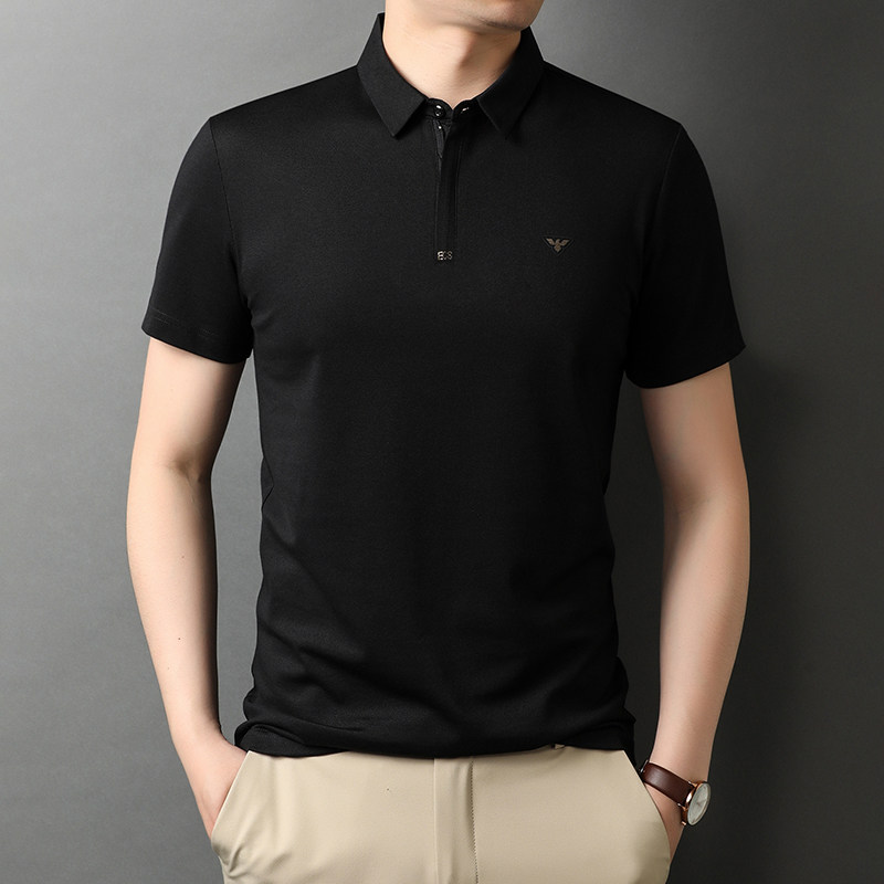 轻商务短袖T恤男翻领纯色POLO衫夏季男士休闲半袖体恤D8366-P65,男装T恤,电商B212（原钱塘6029）
