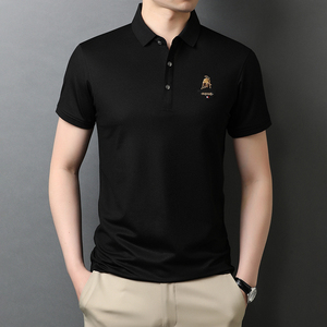 短袖T恤新款夏季青年时尚男纯色宽松翻领POLO衫男装QLM88155-P70图片
