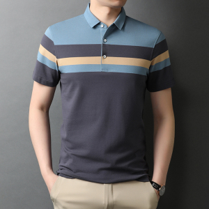 2021新款时尚潮流男装纯棉上衣服商务休闲polo衫体桖QLM88101-P75图片