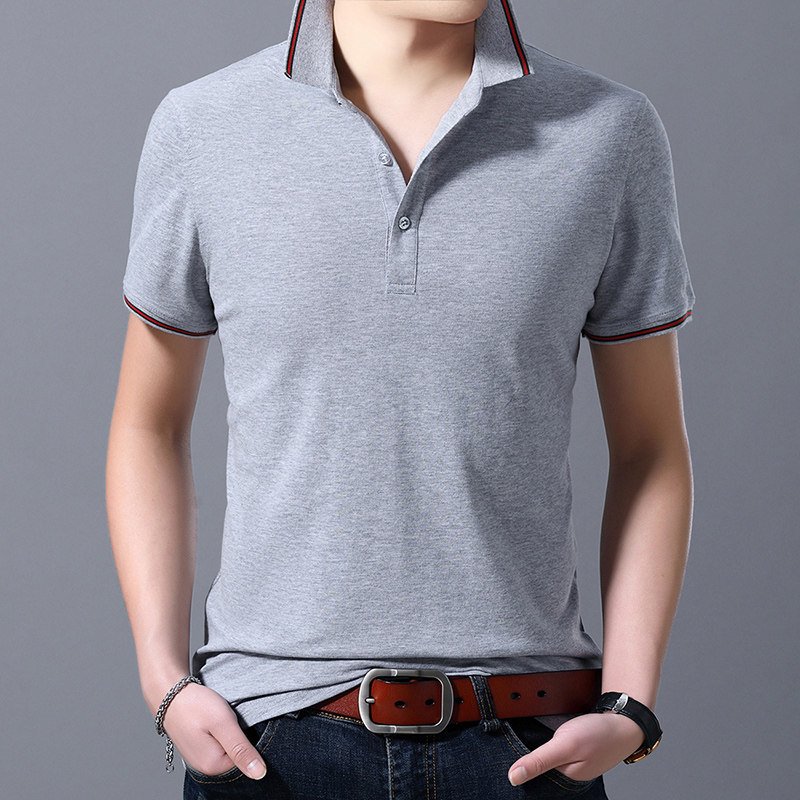 夏季纯棉短袖男士翻领T恤商务休闲刺绣POLO衫男半袖AJY2151-P60,男装T恤,电商B212（原钱塘6029）