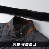 棉衣男脱卸毛领冬季中年男士休闲立领保暖棉服冬装外套HC165-P175，男装棉衣，电商B212（原钱塘6029）