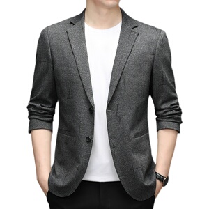 秋季男装商务休闲西服中年条纹单西外套男上衣修身ZELD3317-P160图片