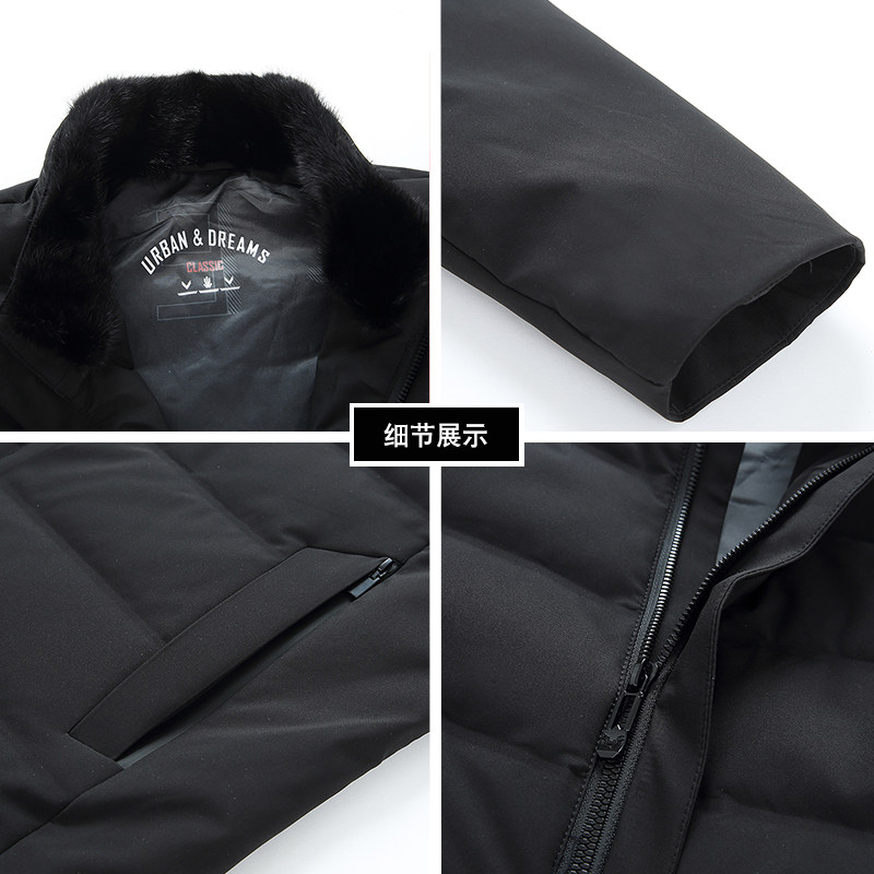 轻薄羽绒服男90白鸭绒冬季男士休闲水貂毛领冬装外套ZK28-P260,男装羽绒服,电商B212（原钱塘6029）