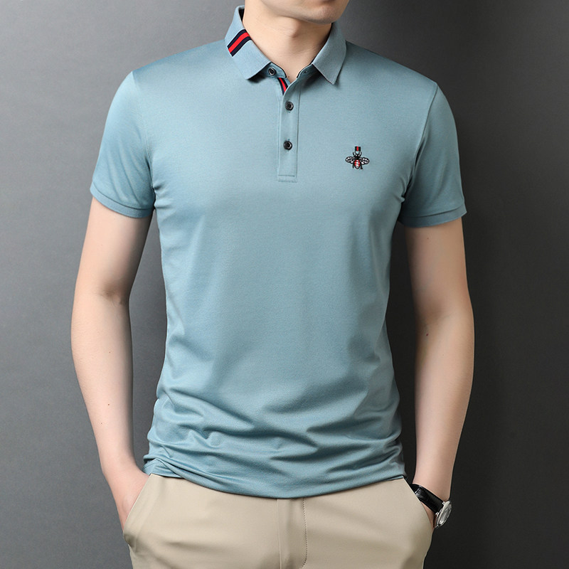 男装新款潮流POLO衫男士纯棉短袖T恤衫翻领男上衣QLM88159-P70,男装T恤,电商B212（原钱塘6029）