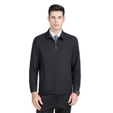 春季新款男装外套中年男士商务休闲纯色翻领夹克男薄款S882-P110，男装夹克，电商B212（原钱塘6029）