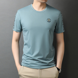 时尚印花短袖T恤男圆领夏装新款男士休闲纯色体恤衫QLM88233-P70，男装T恤，电商B212（原钱塘6029）