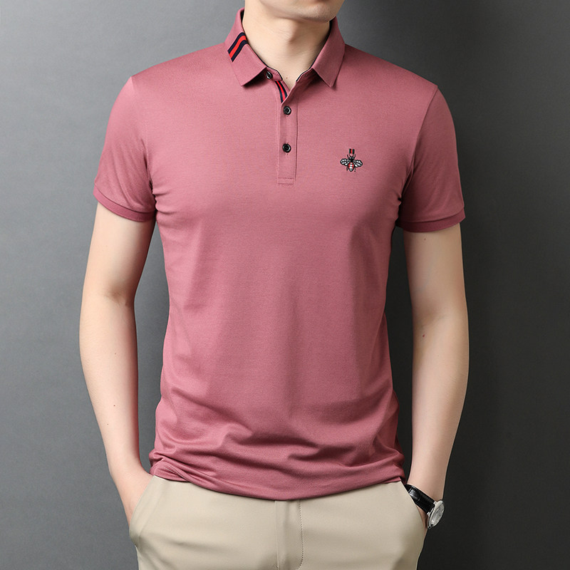 男装新款潮流POLO衫男士纯棉短袖T恤衫翻领男上衣QLM88159-P70,男装T恤,电商B212（原钱塘6029）
