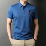 夏季男士短袖Polo衫时尚绣标翻领T恤潮流男装QLM88163-P75，男装T恤，电商B212（原钱塘6029）