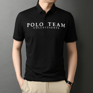 夏季新款短袖T恤男薄款上衣中年男士百搭印花半袖POLO衫D818-P60图片