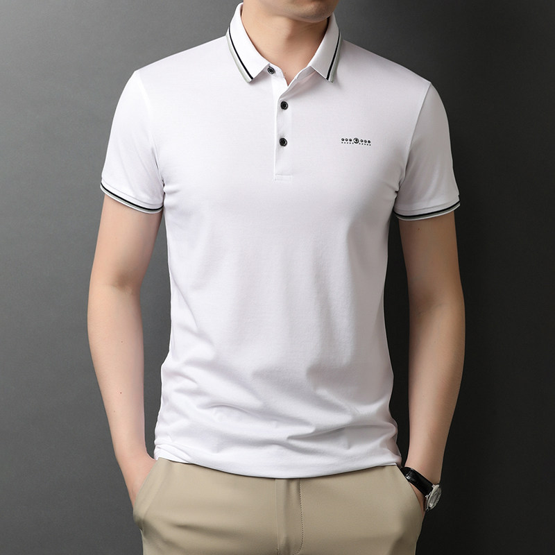 翻领polo衫男烫钻短袖t恤2021夏季新款半袖体恤上衣QLM88176-P70,男装T恤,电商B212（原钱塘6029）