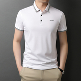 翻领polo衫男烫钻短袖t恤2021夏季新款半袖体恤上衣QLM88176-P70，男装T恤，电商B212（原钱塘6029）