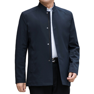爸爸装夹克外套男春秋季新款中年男士休闲中长款上衣N19032-P135图片