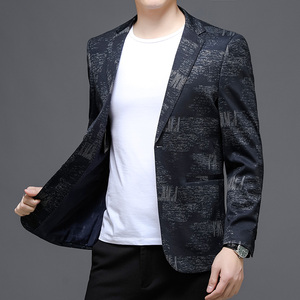 2021秋季新款男士西装外套商务休闲两粒扣西服上衣KCN2028-1图片