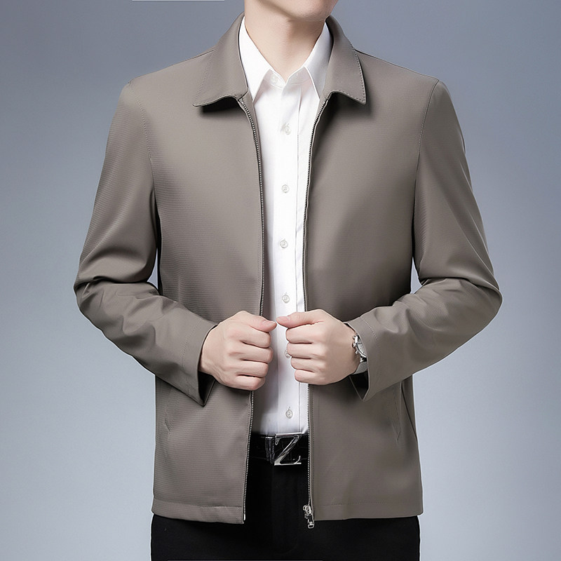 中老年男装夹克外套男春秋季新款男士商务休闲爸爸装N82063-P135,男装夹克,电商B212（原钱塘6029）