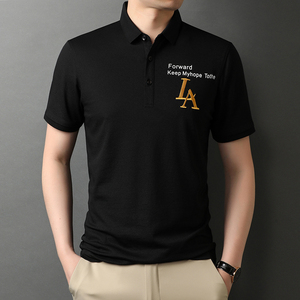 短袖T恤男纯色POLO衫夏季新款男士休闲潮流半袖体恤衫D821-P60图片