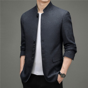 新款纯色休闲西装男韩版修身中青年西服男装外套免烫YT522-P175图片