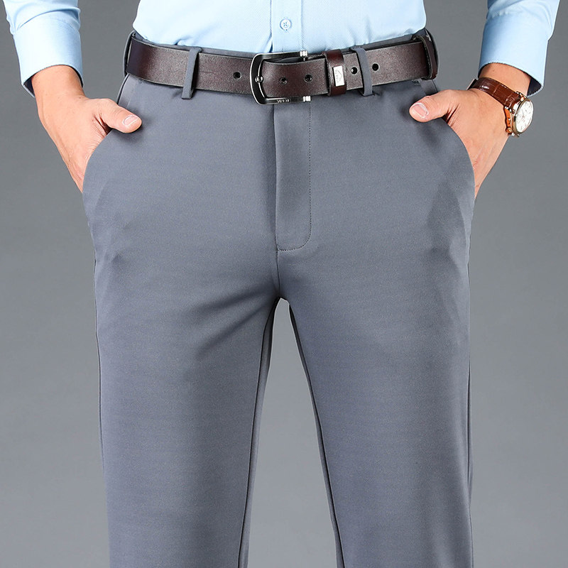 弹力休闲裤男薄款夏季中年男士宽松直筒爸爸夏装长裤子KZX516-P40，男装休闲裤，电商B212（原钱塘6029）