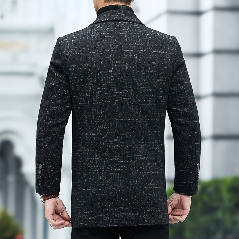 羊毛大衣男中长款秋冬中年男士商务休闲西装领毛呢外套L3026-P280,男装毛呢大衣,电商B212（原钱塘6029）