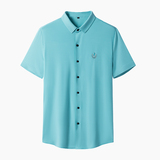 休闲免烫短袖衬衫男夏季新款男士时尚百搭纯色半袖衬衣D2219-P80，男装衬衫，电商B212（原钱塘6029）