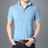 夏季翻领纯棉短袖t恤男士印花商务休闲polo衫上衣AJY2096-P65，男装T恤，电商B212（原钱塘6029）