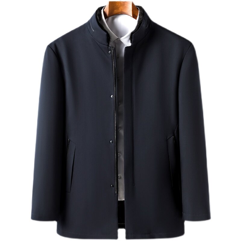 商务休闲羽绒服男中长款2021冬季新款白鸭绒保暖立领外套K25-P295,男装羽绒服,电商B212（原钱塘6029）