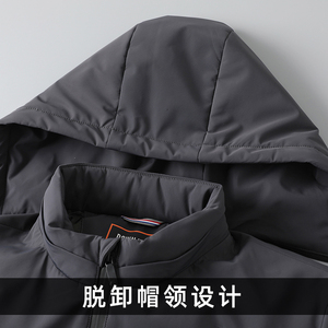 90白鸭绒羽绒服男连帽短款冬季新款防寒服爸爸冬装外套Q8809-P350图片
