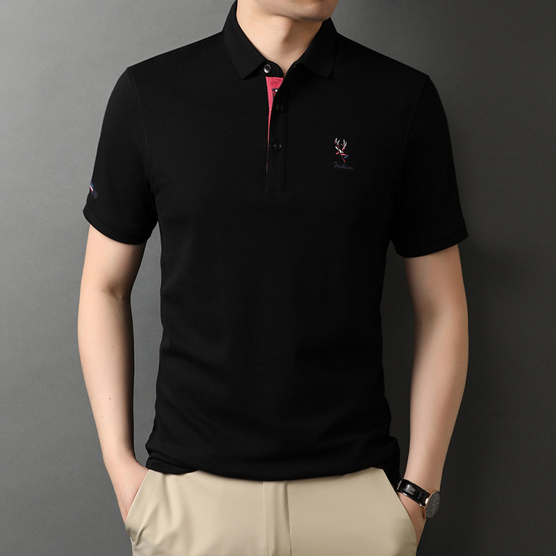 夏季纯棉短袖T恤男免烫POLO衫夏装新款男士休闲半袖上衣D889-P65,男装T恤,电商B212（原钱塘6029）