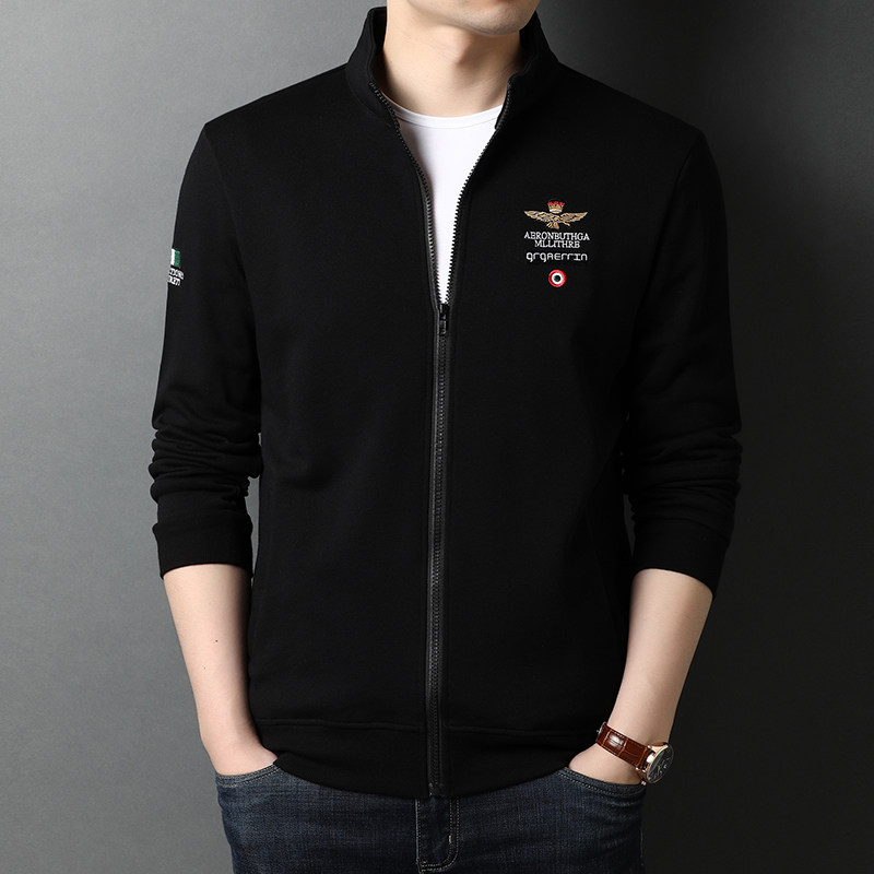 2021秋冬新款纯棉刺绣纯色休闲棒球服男士夹克外套男QLM55205-P95,男装夹克,电商B212（原钱塘6029）