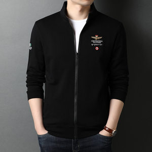 2021秋冬新款纯棉刺绣纯色休闲棒球服男士夹克外套男QLM55205-P95图片