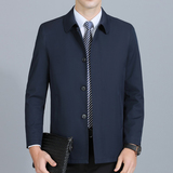 夹克男外套春秋款中年男士商务休闲翻领抗皱爸爸装上衣S662，男装夹克，电商B212（原钱塘6029）