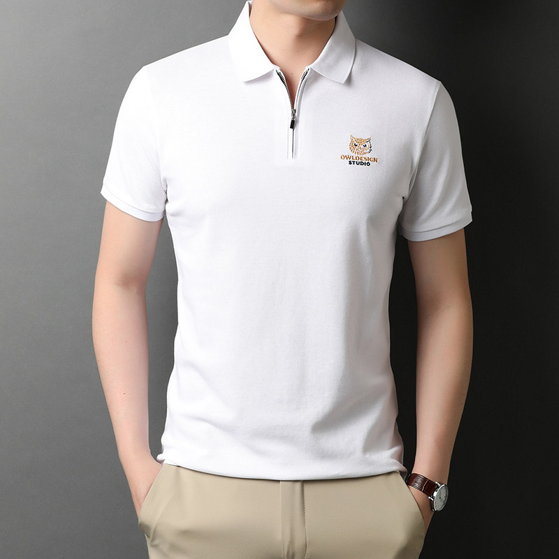纯棉短袖T恤男时尚休闲POLO衫夏季男士纯色翻领体恤简约D2133-P65,男装T恤,电商B212（原钱塘6029）