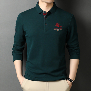 档口现货纯棉长袖T恤男士翻领打底衫休闲POLO体恤衫春21D8818-P70图片