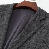 2021年秋季新款长袖外套便服纯色格子中青年修身西服YT3328-P175，男装西服，电商B212（原钱塘6029）