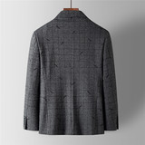 2021年秋季新款长袖外套便服纯色格子中青年修身西服YT3328-P175，男装西服，电商B212（原钱塘6029）